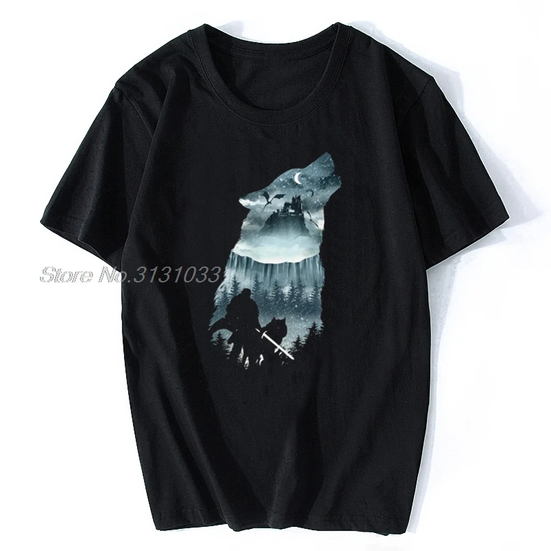 Классные Футболки приближающаяся зимняя Футболка с принтом волчьего леса