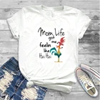 Женская футболка с надписью Mom Life Got Me Feelin Like Hei, футболка с рисунком Моаны, смешная женская футболка с надписью Mom Life