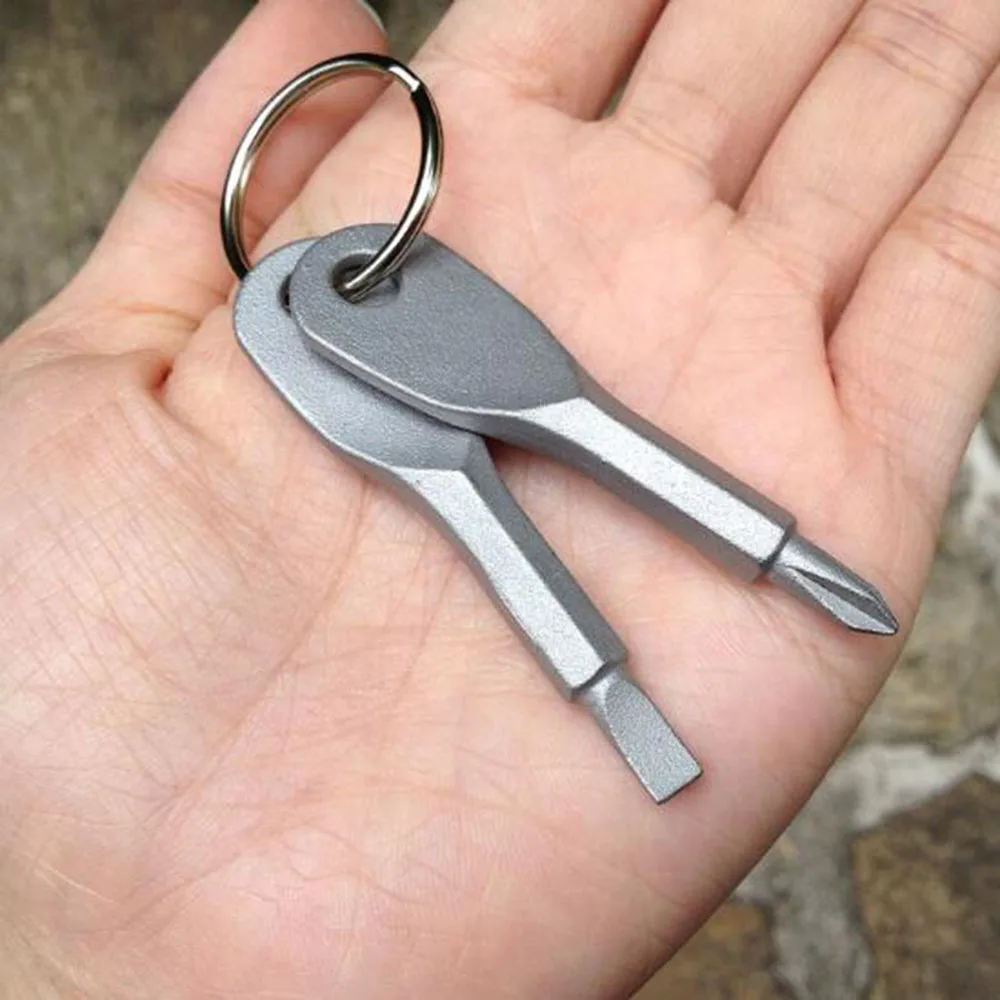 Outdoor EDC Multi-Tool Screwdriver Key Ring key Gadget Camp Hike Portable Phillips Slotted Multi Mini Pocket Repair Tool | Спорт и