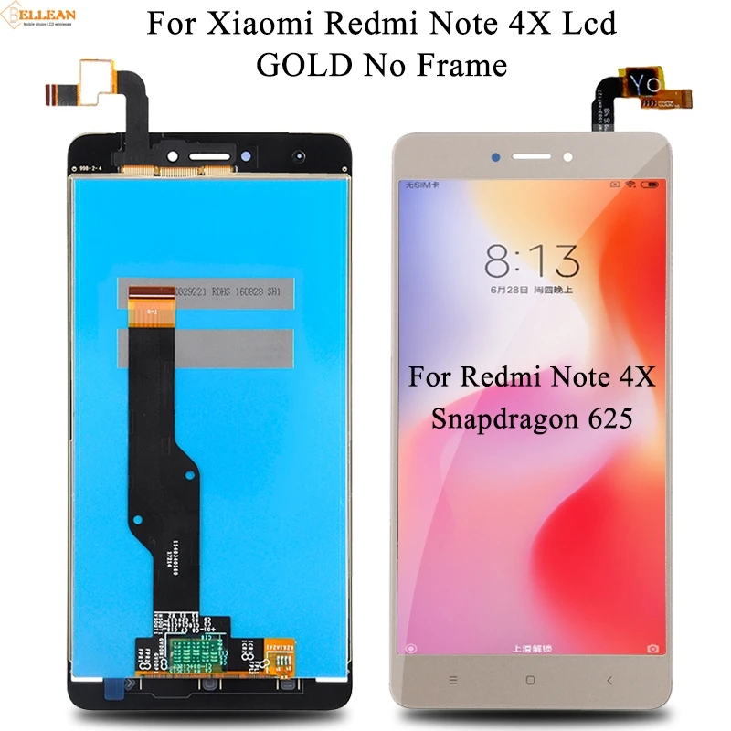 Акция Catteny 5,5 дюймов Note 4X дисплей для Xiaomi RedMi Note 4X ЖК-дисплей с кодирующий преобразователь сенсорного экрана в сборе с рамкой - Цвет: Gold No Frame