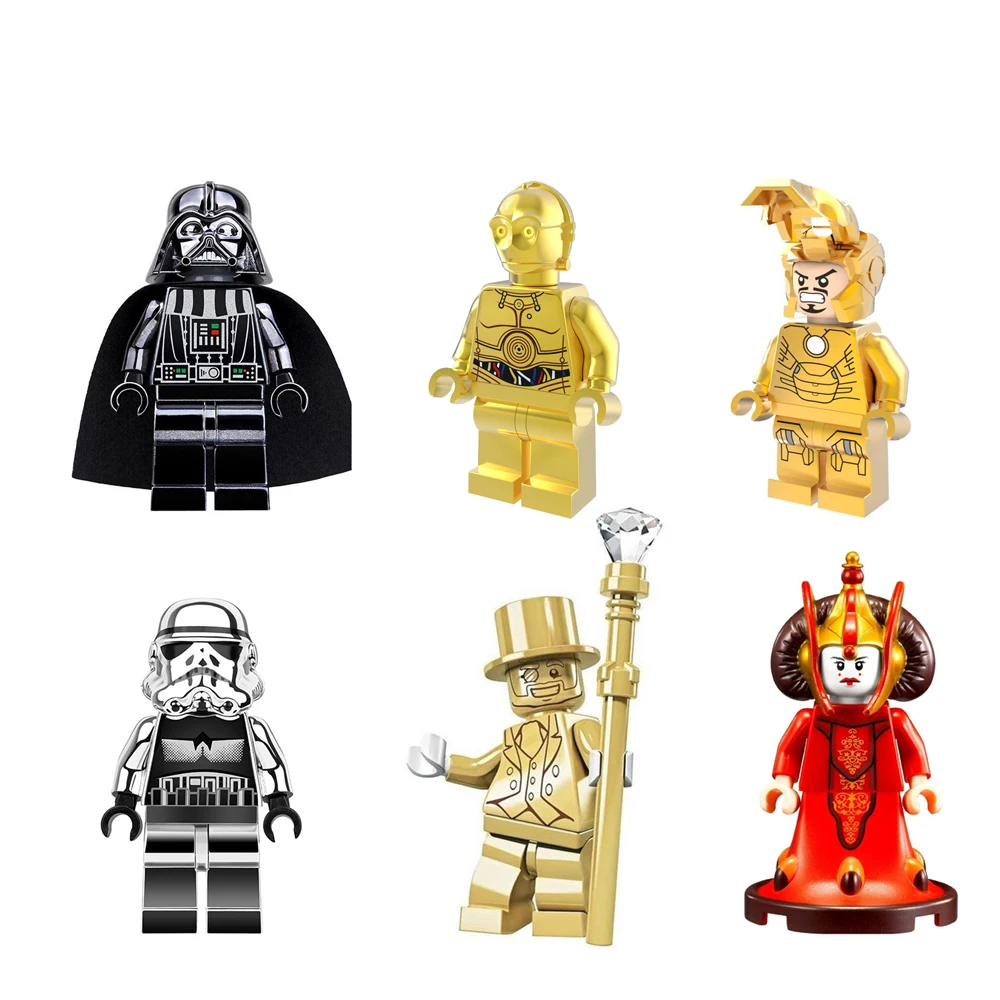 Покрытие фигурки Звездные войны Mr золото C3PO Фигурки игрушки хром Амидала