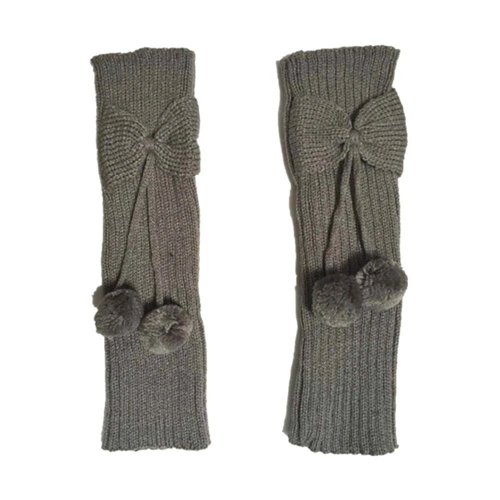 Модная детская одежда для девочек с бантиками бубоном вязаные гетры носки под