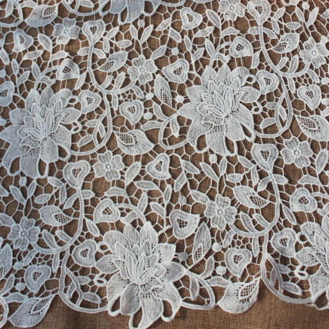 2 ярда белая нигерийская Свадебная африканская кружевная ткань 2019