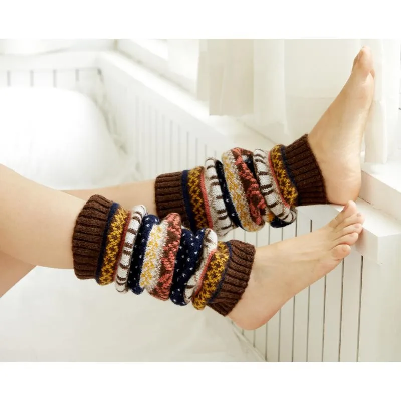 Autumn And Winter New Japanese Snow Fashion Knitting Leg Cover Thickened Warm Foot Cover Fashion Boot Cover Women 1pair