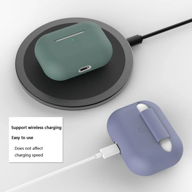 Чехол KJOEW для беспроводных Bluetooth наушников Apple Airpods 3 Цветной силиконовый милый
