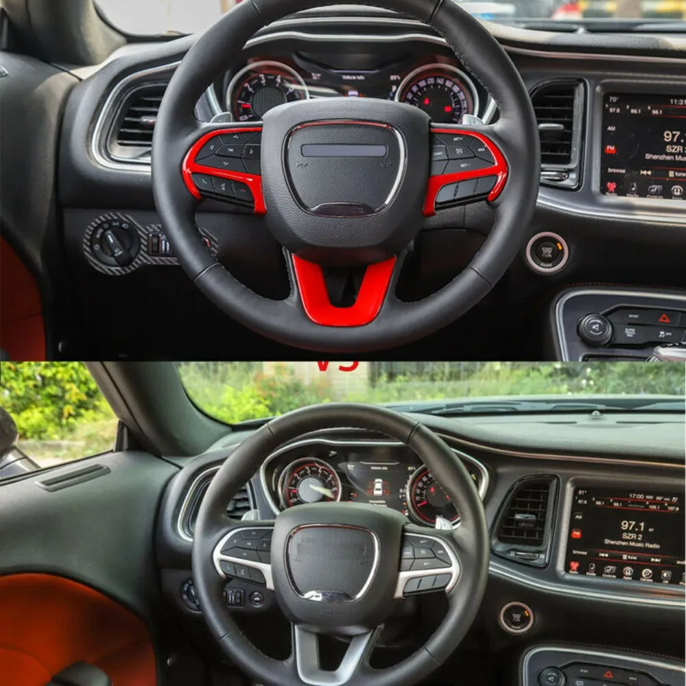 

/Charger Steering Wheel 2015-2020 Trims ABS Cover Decoration Dustproof