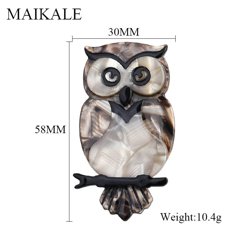 Женская винтажная акриловая брошь MAIKALE в форме совы с птицами аксессуар для
