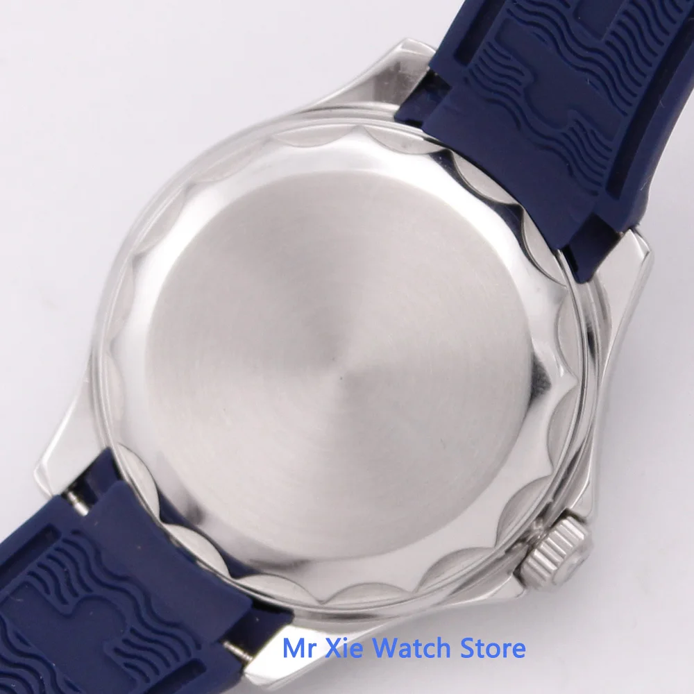 

Bliger 41mm Blue Dial Automatic Mechanical Mens Watch Rubber Strap Luminous Waterproof Military Calendar Clock Wristwatch Men