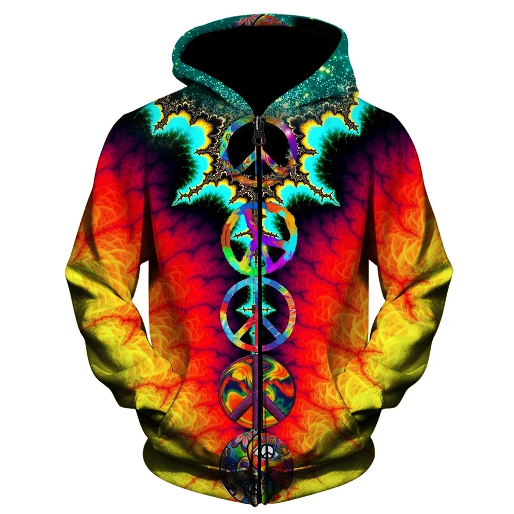 

Newest Unique Summer Style Men women Casual Colorful cool Psychedelic Hippie 3D Printed hoodies Men Tops Kaleidoscope sweatshirt