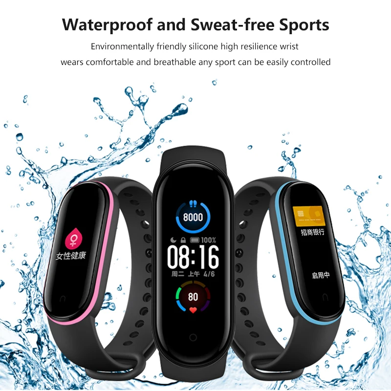 Двухцветный Ремешок Для xiaomi band 5 miband силиконовый мягкий ТПУ Смарт браслет сменные