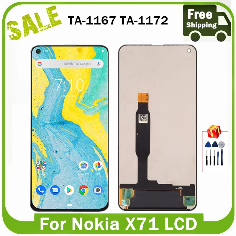 

For 6.39'' Nokia X71 LCD Display Touch Screen Panel Digitizer TA-1188 TA-1167 Assembly Replac For Nokia 8.1 Plus LCD X 71 Screen