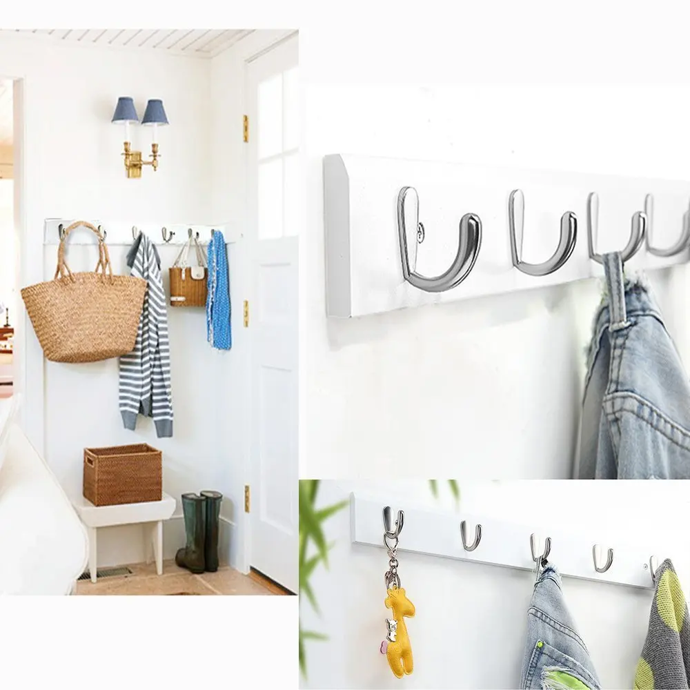 Home Decor Bamboo Coat Hook Hallway Bedroom Door Hat Clothes Rack Hanger Kitchen Toilet Wall 3 Size | Дом и сад