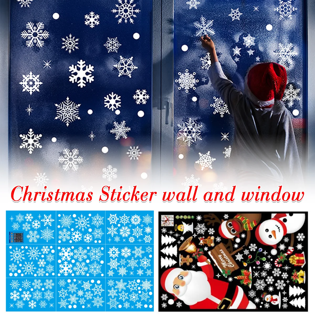 

Новогодние наклейки на окно рождественские украшения из ПВХ для дома, новогодние украшения из снежинок, домашние праздничные украшения 2021 ...