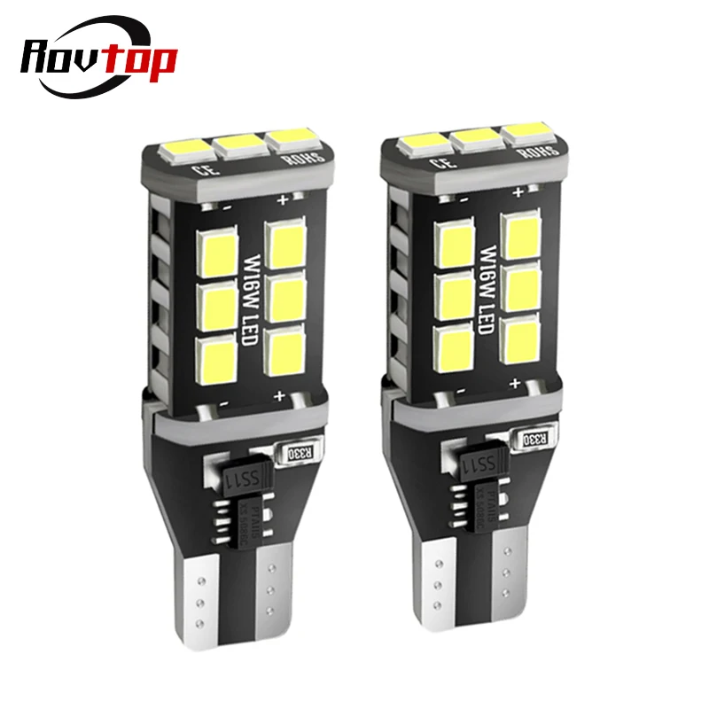 2 шт. светодиодный светильник 912 T15 W16W 2835 15-SMD Canbus без ошибок супер яркий с