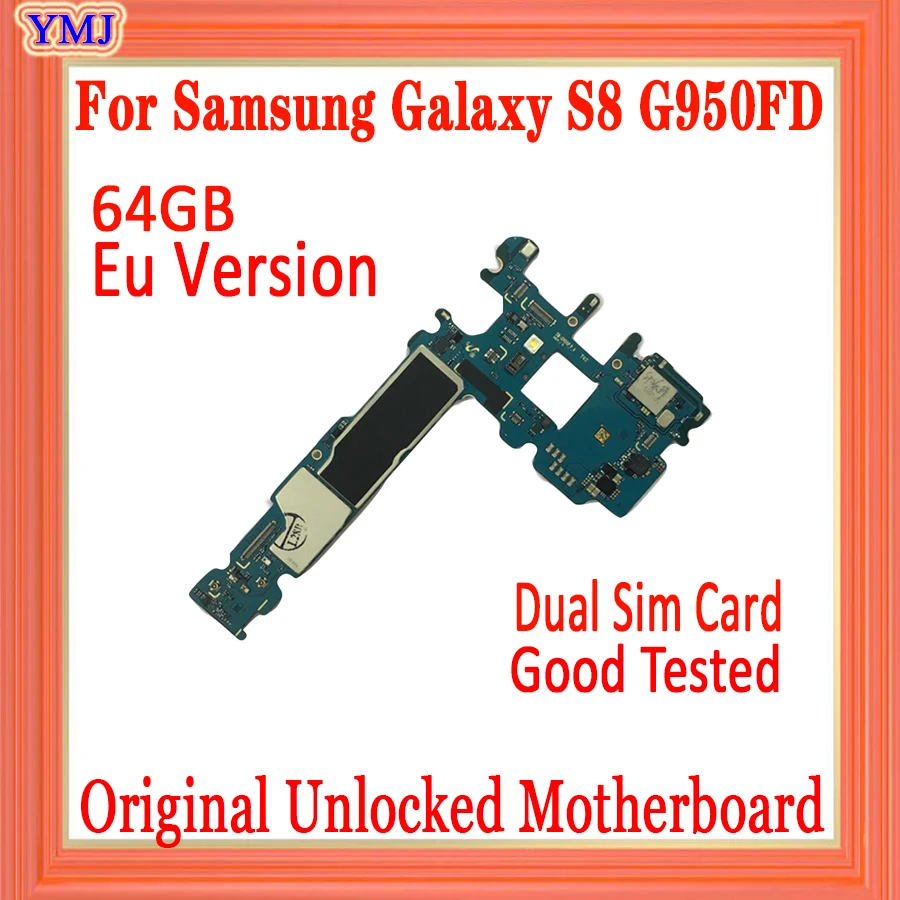 100% оригинальная разблокированная материнская плата для Samsung Galaxy S8 Plus G955F G955FD 64 ГБ
