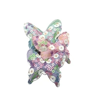 30pcs 45cm glitter sequins butterfly shape padded appliques for diy childrens crafts headwear clip decor ornament accessoires