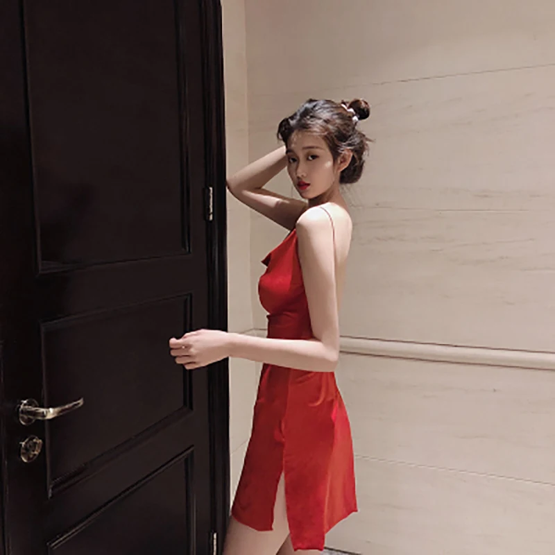 Женское Модное Новое сексуальное бархатное платье с V-образным вырезом и тонким