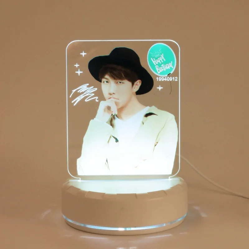 

KPOP Bangtan Boys LED Lamp Acrylic Lightstick Night Light Stand Picture Persona Model Led Lights For Bedroom Dropshipping