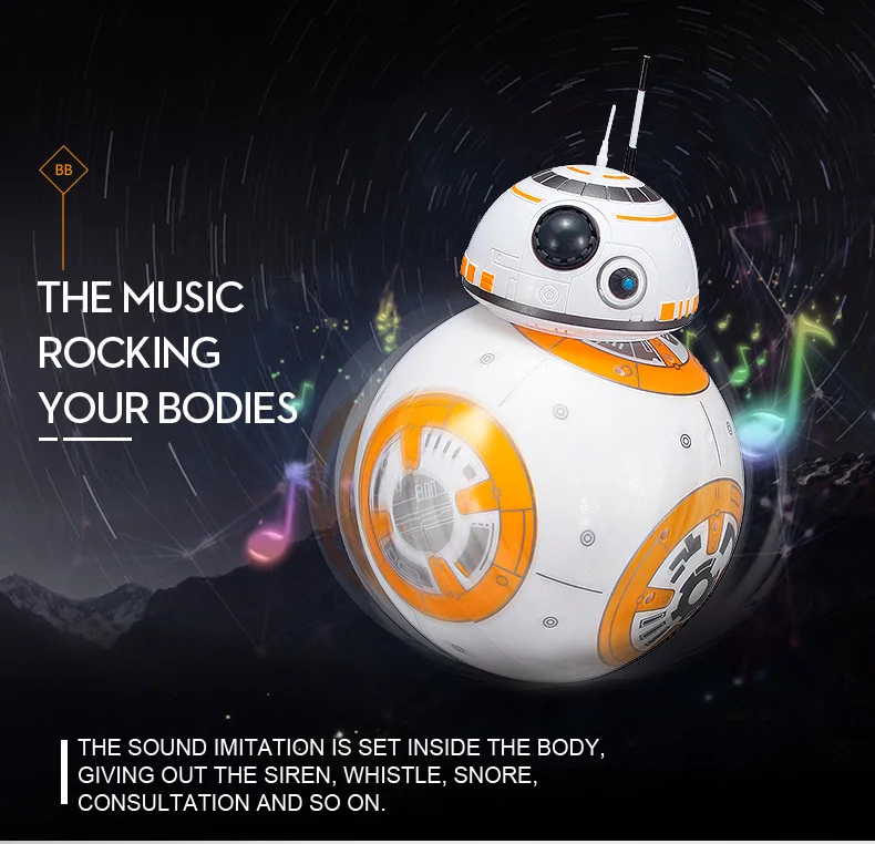 Звездные войны Робот интеллектуальное Обновление RC BB8 со звуком фигурка подарок игрушки BB-8 мяч робот 2,4 г пульт дистанционного управления игрушка для детей
