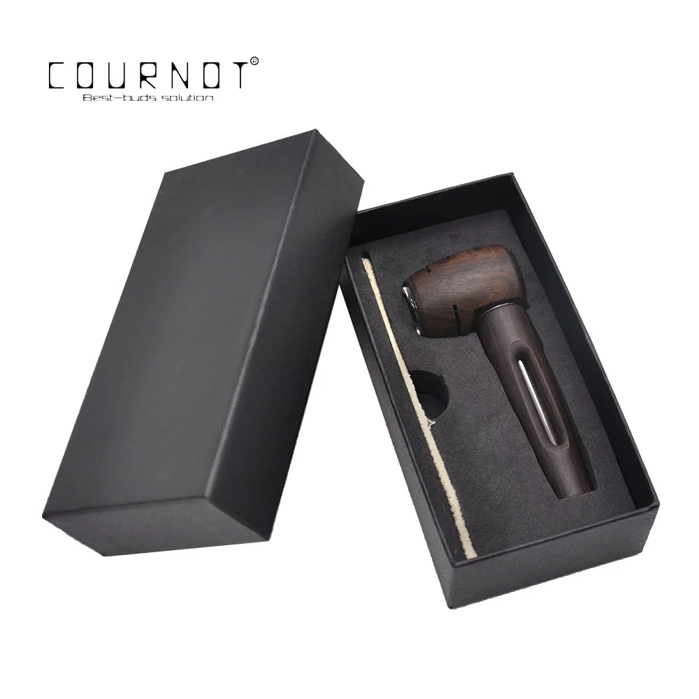 Курно Премиум деревянная табачная труба со стеклянной ручкой 122 мм натуральные