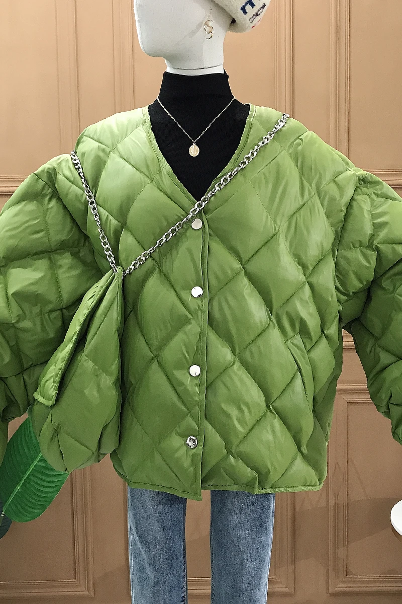 2019 новая хлопковая одежда ромбовидная хлеб сосновая зимняя женская куртка |