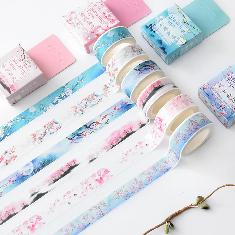 

Cute Vintage Journal Washi Tape Kawaii Flower Masking Tape Decorative Adhesive Tape For Photo Album Japanese Stationery
