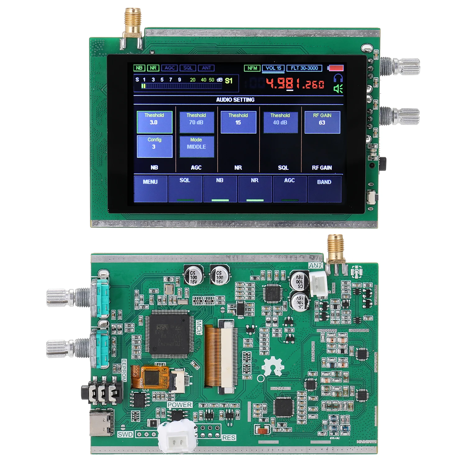 

50KHz-200MHz Malachite SDR Radio Malahit DSP 3.5 Inch Touching Screen SDR HAM Transceiver Receiver STM32H742