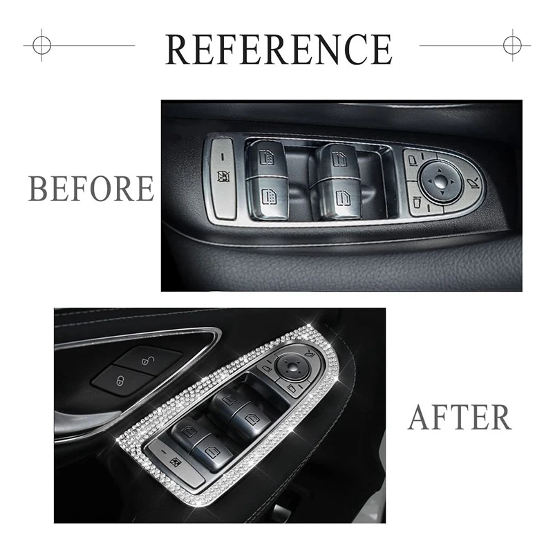 4 шт. автомобильные блестящие Серебристые чехлы на кнопки управления окном