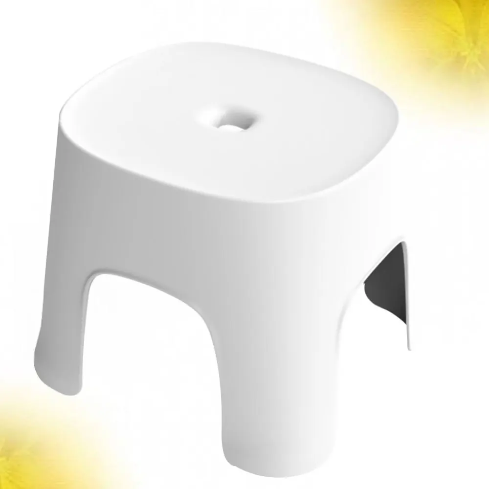

1PC Multi-use Stool Anti-slip Low Stool Shoes Wearing Stool Bathroom Small Stool for Home (Red)