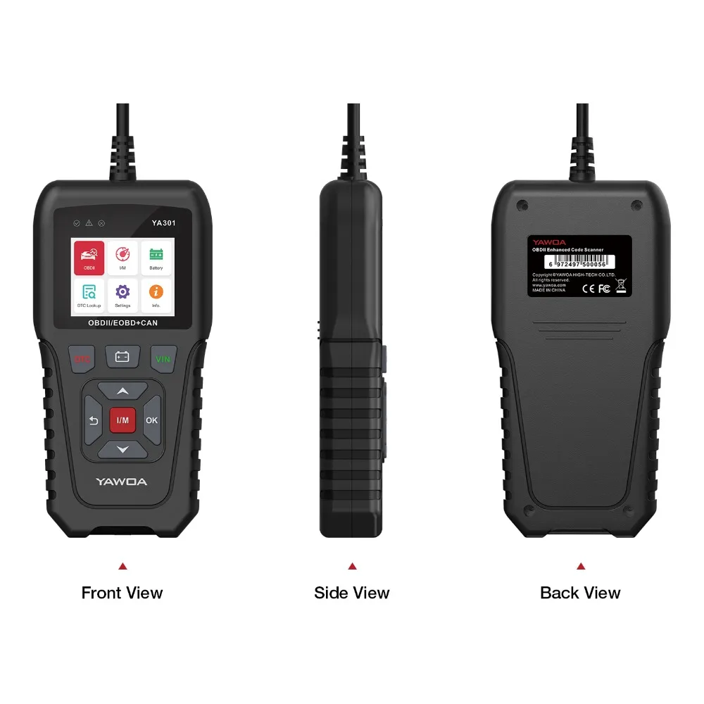 Ediag YA301 OBDII/EOBD считыватель кодов настоящий 16Pin USB обновление с функцией обнаружения автомобильной батареи OBD2 инструмент PK CR3001 ELM327