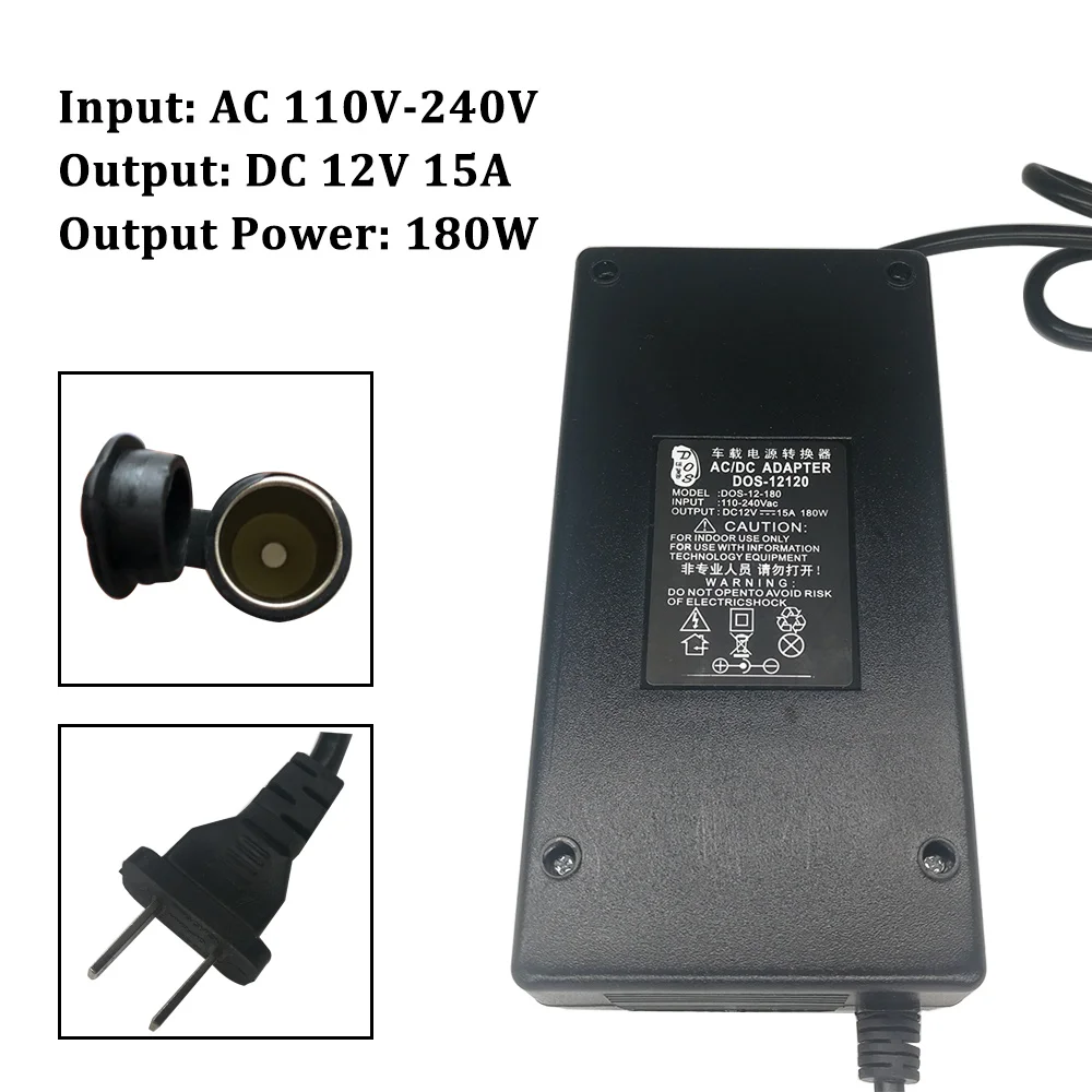 

180W Car Adapter 12V 15A Power Converter ac 220v(100~250v) input dc 12V output adapter car power supply cigarette lighter plug