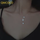 QMCOCO Корейская циркониевая восьмиугольная цепочка со звездами и ключицами, простой трендовый индивидуальный Декор на шею серебряного цвета для дня рождения