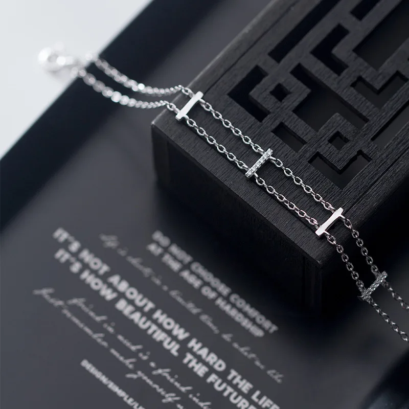 Женский двухслойный браслет ElfoPlataSi цельный из стерлингового серебра 925 пробы