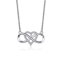 fashion eternal infinite romantic love necklace for women small exquisite zircon heart pendant clavicle chain wedding jewelry