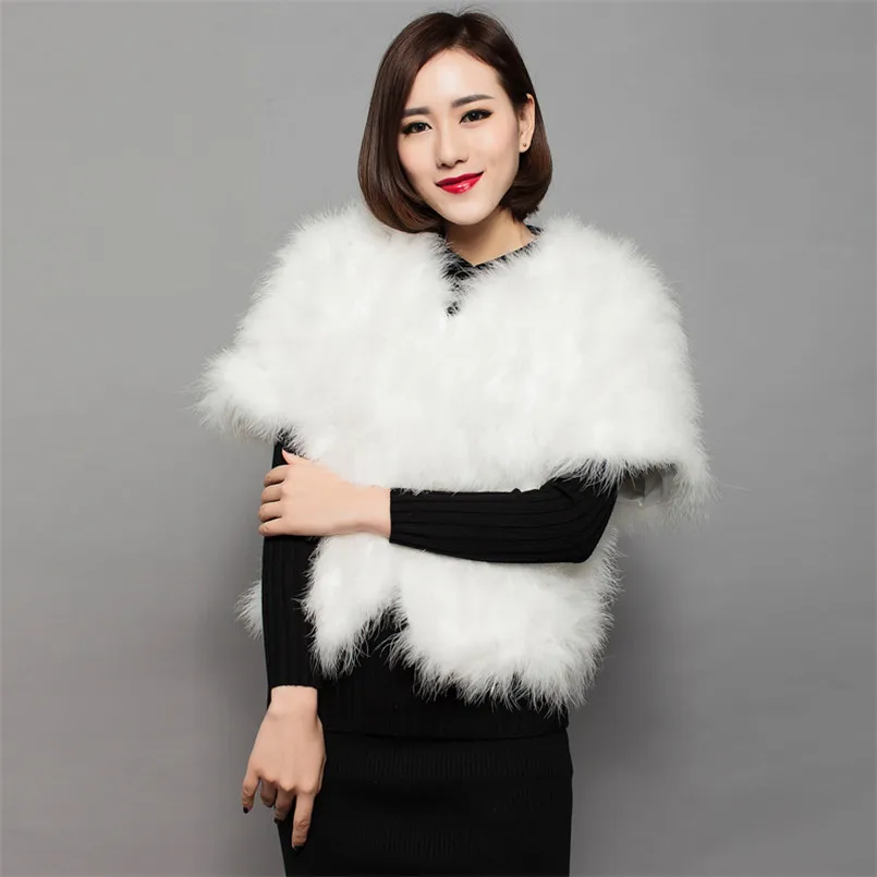 Милое меховое пальто из натурального страусиного пера модная Женская