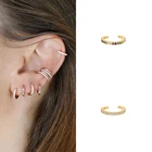 ISUEVA 1 шт. 18K, покрыто золотом, CZ Кафф клипсы для ушей в форме для женщин без пирсинг C Форма с геометрическим рисунком с маленькими ушами; Ювелирное изделие, бесплатная доставка