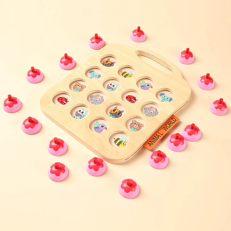 Развивающие и Обучающие Детские деревянные шахматы с памятью цветов развивающие