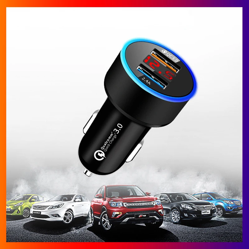 usb car charger fast charging dual usb adapter 3 1a cigarette lighter socket for iphone samsung mobile phones car accessories free global shipping