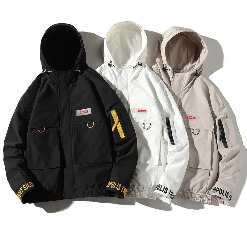 Liketkit мужские новые осенние куртки 2019 однотонные хлопковые с капюшоном и вышивкой