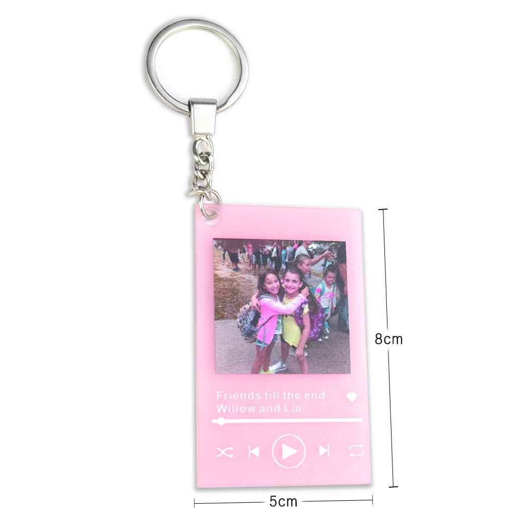 

Custom Acrylic Board Keychain Personalized Spotify Code Music Photo Album Car Key Chains Customized Couplewo Women Memorial Gift