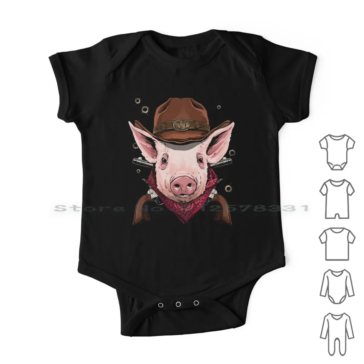 

Cowboy Pig Western Rodeo Cowboy Hat And Bandana Newborn Baby Clothes Rompers Cotton Jumpsuits Cowboy Pig Pig Cowboy Cowboy