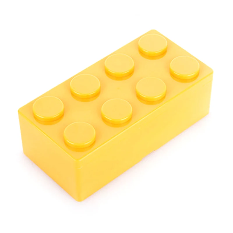 YellowRectangularBox Строительный блок формы пластиковое хранение с экономией пространства коробка креативная коробка для хранения Наложенная настольная Удобная офисная коробка для хранения дома - Цвет: YellowRectangularBox