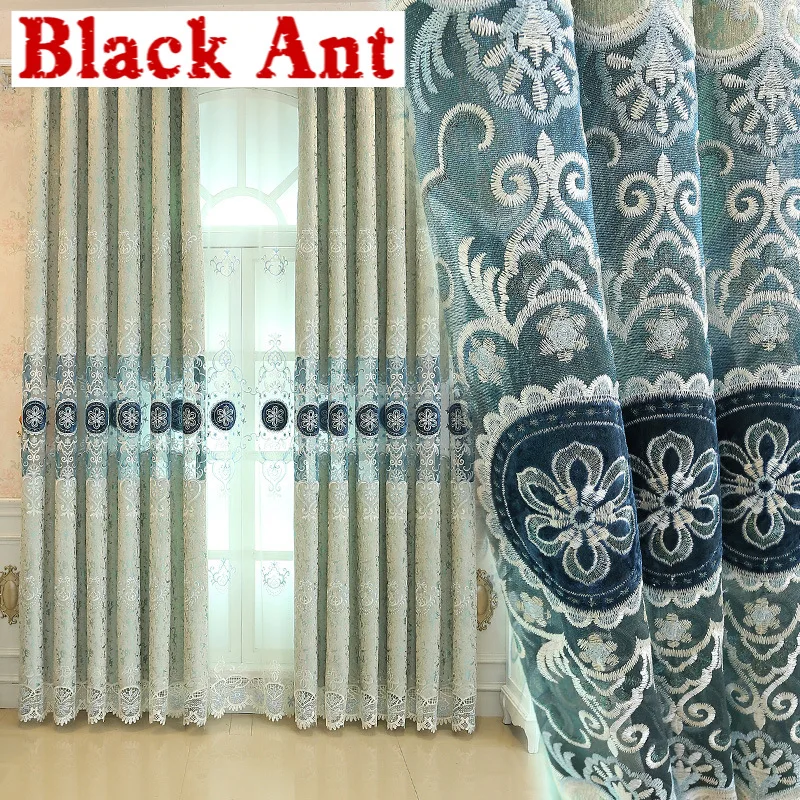 Шениль полые вышитые тени занавески ткань для гостиной роскошные окна