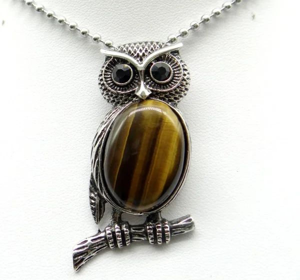 Подвеска из натуральной глины опал тигровый глаз Сова для изготовления