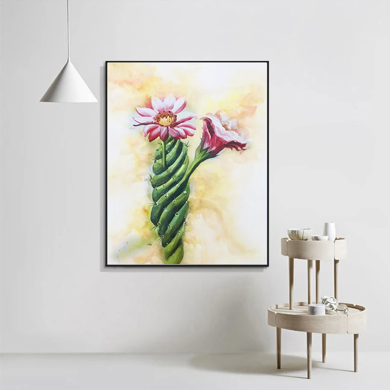 

Modern Abstract Wall Art Pictures Nordic Hand Painted Flowers Oil Painting On Canvas For Living Room