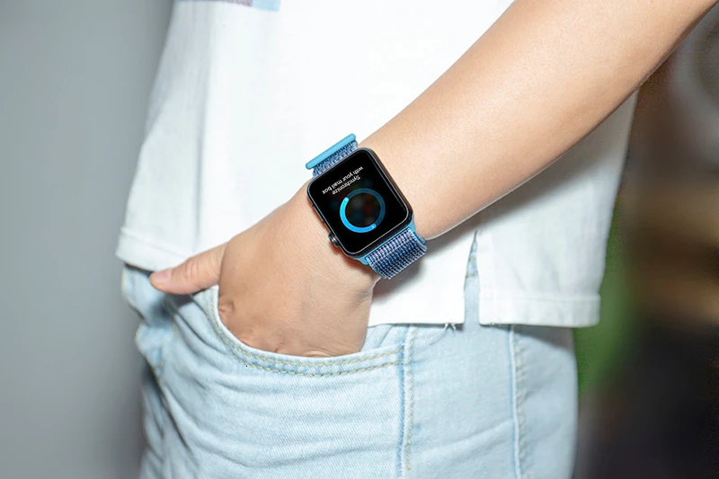 Высококачественный нейлоновый спортивный ремешок для Apple Watch, ремешок 44 мм, серия 5, 4, 3, 2, 1, дышащий тканый ремешок 42 мм, iwatch 40 мм, 38 мм