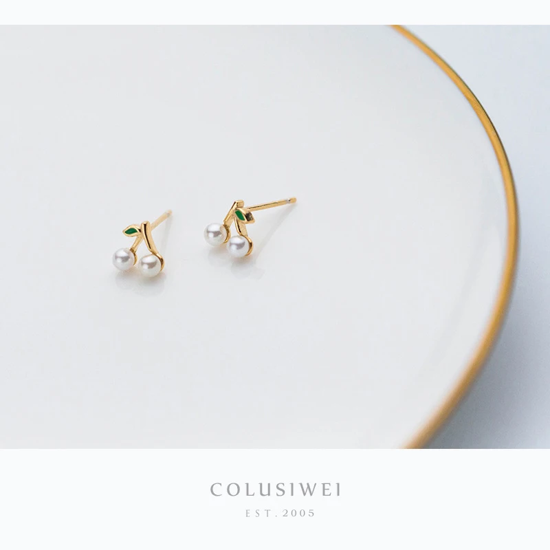 Colusiwei жемчужные серьги гвоздики для женщин Настоящее серебро 925 проба белый