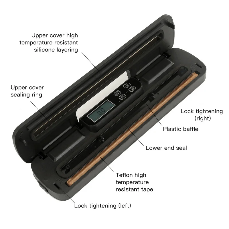 

110-240V Kitchen Vacuum Food Sealer Automatic Commercial Household Food Vacuum Sealer Include 10Pcs Bags Packaging Machine