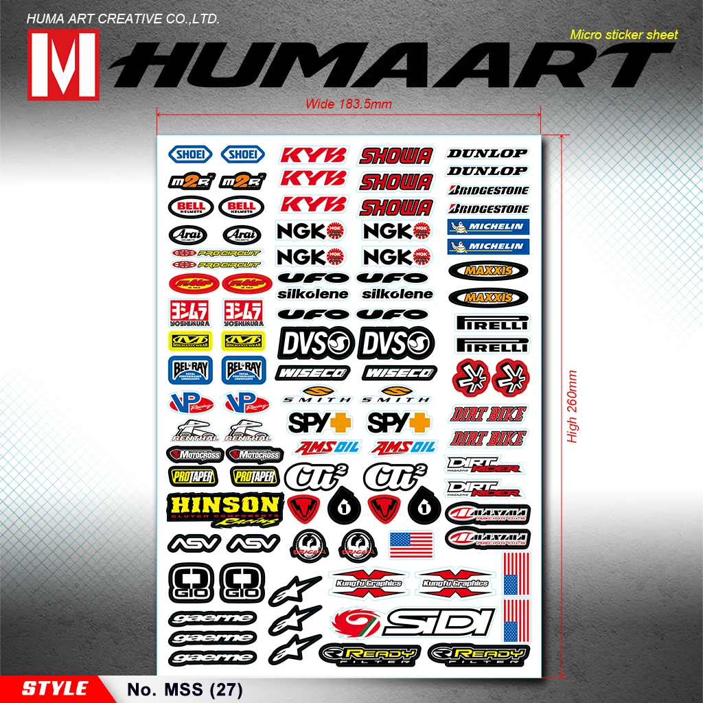 Наклейки для автоспорта HUMAART Racing HRC наклейки спонсора графические мотоцикла