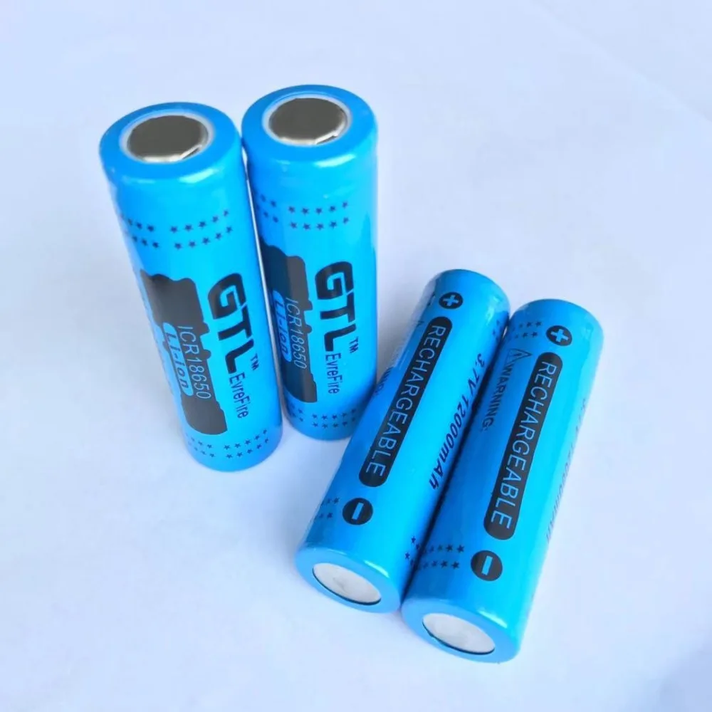 2 шт 18650 перезаряжаемая батарея 3 7 V 12000mah литиевая фонарь аккумуляторные